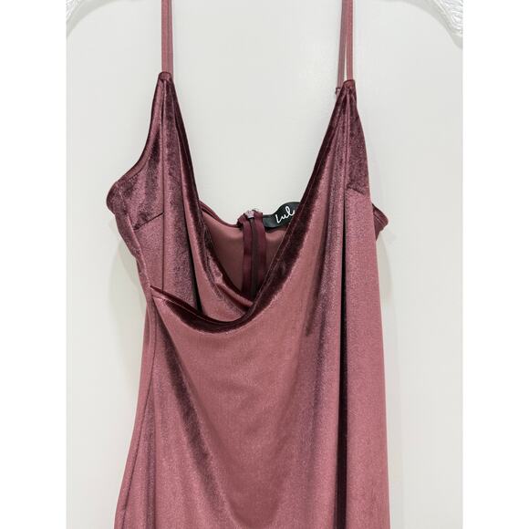 Lulus Debut Diva Mauve Velvet Maxi Dress S - Picture 4 of 8